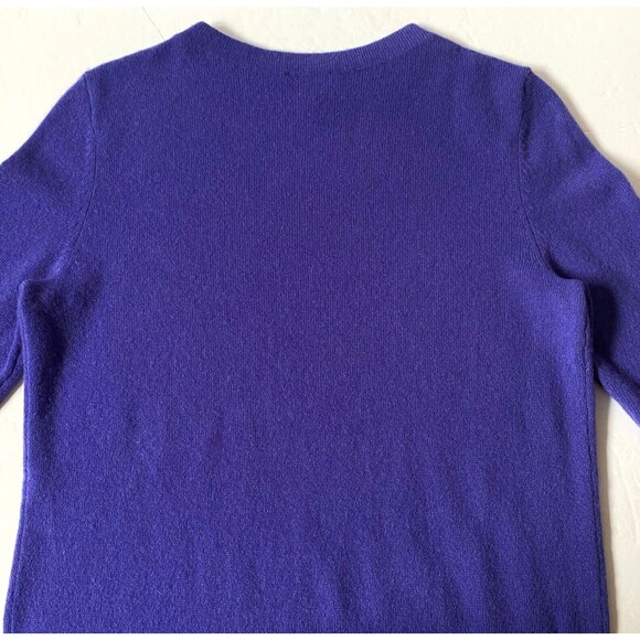 Talbots Pure Cashmere Sweater Womens Size Small Dark Periwinkle 3/4 Sleeves - Picture 5 of 10